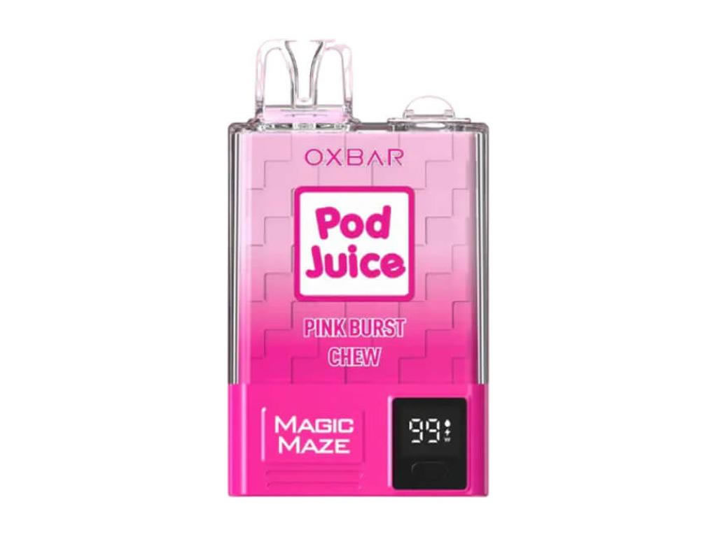 VAPORIZADOR DESCARTÁVEL OXBAR POD JUICE - 10.000 PUFFS - PINK BURST CHEW