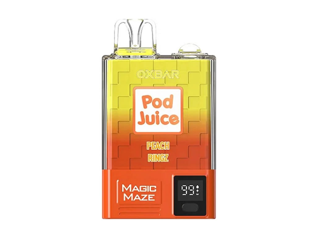 VAPORIZADOR DESCARTÁVEL OXBAR POD JUICE - 10.000 PUFFS - PEACH RINGZ